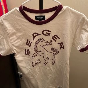 Seager co vintage style cowboy western ringer tee